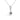 Front angled close-up View of 0.50 Carat Round Black Diamond Solitaire Pendant in White Gold Featuring Twisted Bail Design.