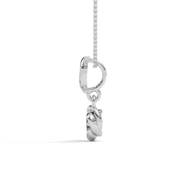 0.65 Ct Round Cut Black Diamond Solitaire Pendant in White Gold