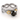 Angle view of Elegant highlighting the intricate two-tone floral design and sparkling diamond-studded twisted band