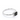 Side view of White gold ring featuring an emerald-cut black gemstone with a delicate beaded bezel setting on a slim band.