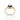 Angle view of Yellow gold bezel-set round black gemstone ring with a split shank design in polished white gold.