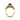 Side view of vintage gold ring with round prong-set black diamond and black accent halo on ornate engraved band.