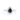 Front view of white gold ring featuring a pear-shaped black gemstone surrounded by a halo of sparkling white diamonds