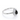 Side view of white gold ring featuring a pear-shaped black gemstone surrounded by a halo of sparkling white diamonds