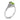 1.06 Carat Oval Shaped 7 Stone Prong Setting Diamond And Peridot Gemstone Ring