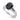 Angle view of a white gold ring with a cushion-cut black gemstone, accented by a split pavé diamond band for a bold look