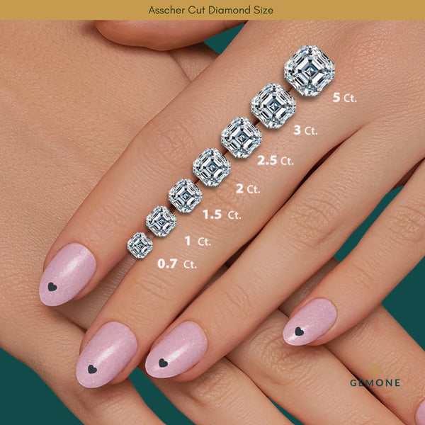 Asscher Cut Diamond Size Chart (MM)