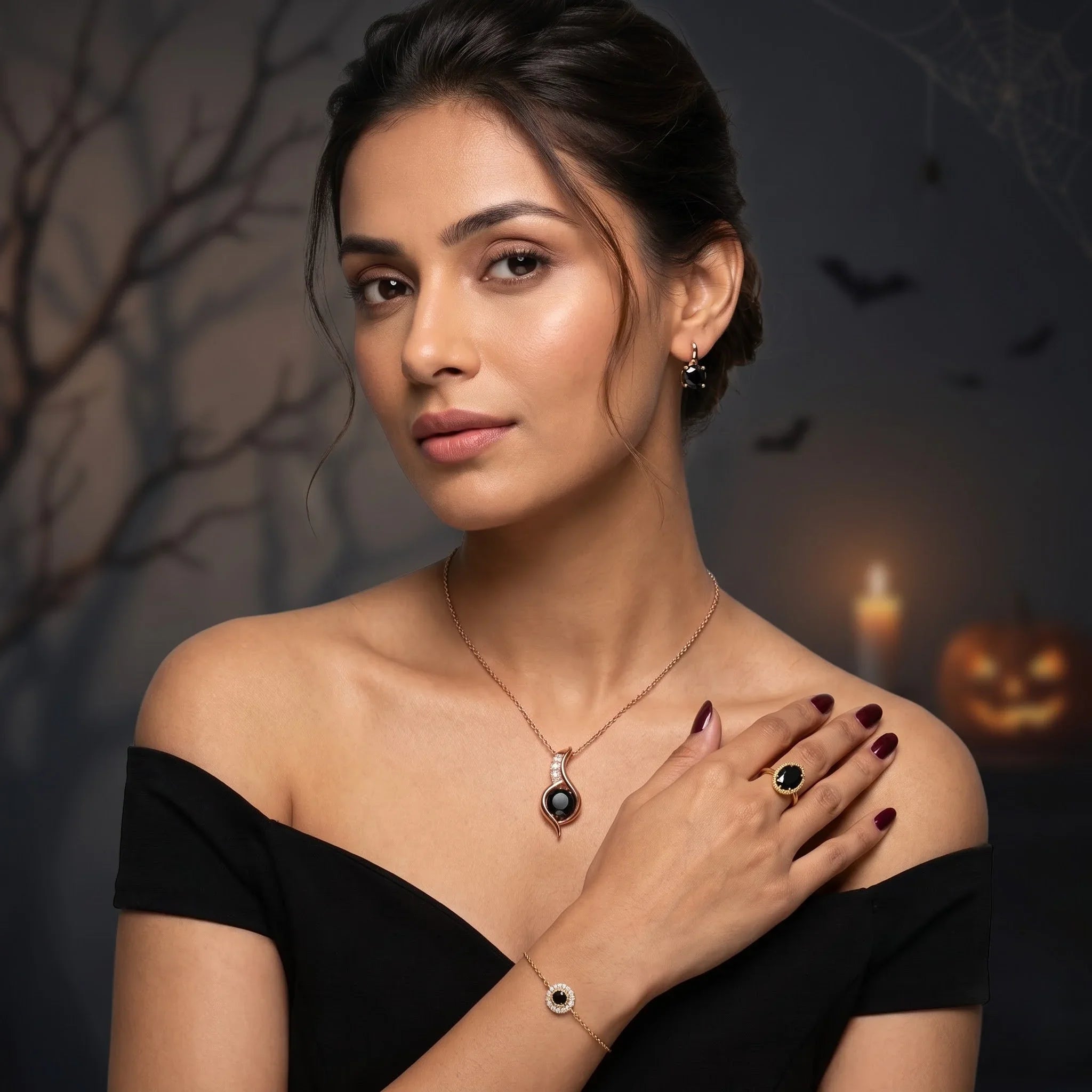 black diamond jewelry for halloween sale 2026 