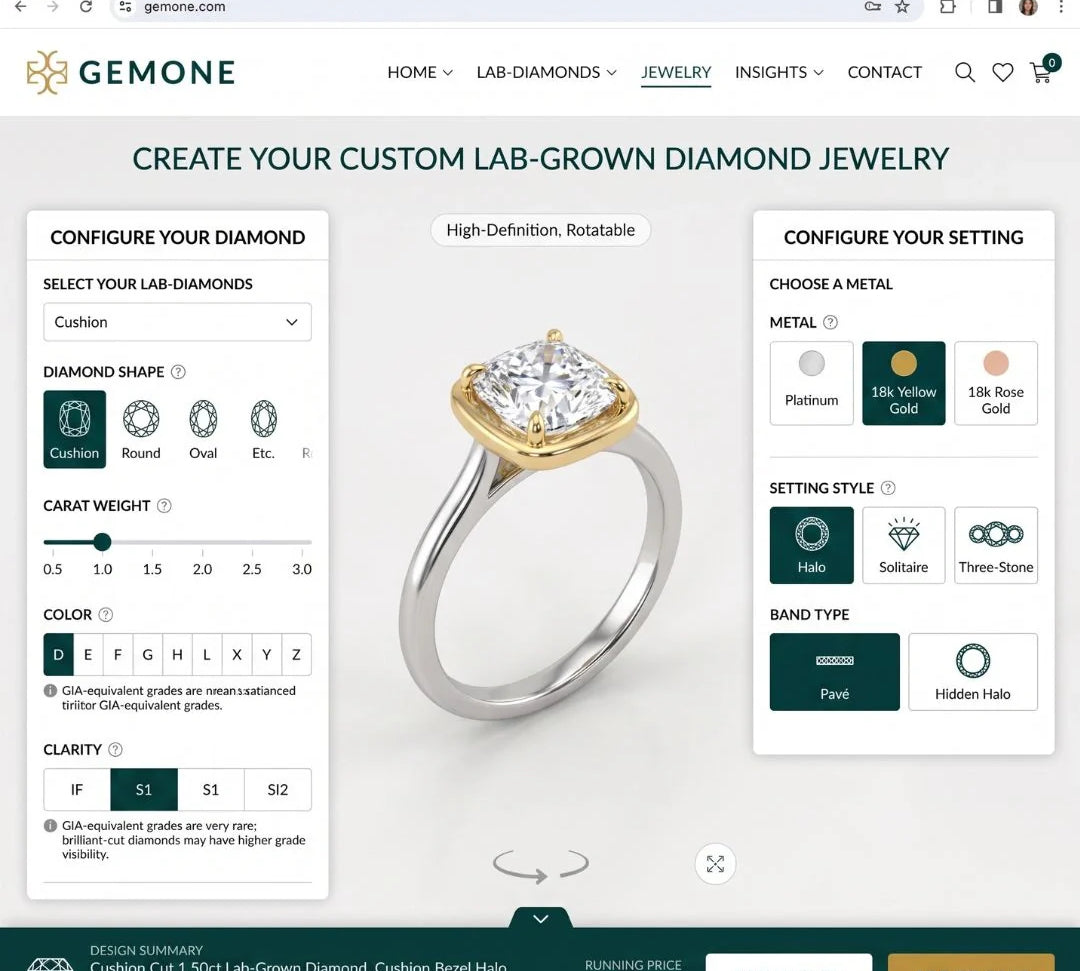 Create Custom Lab-Grown Diamond Jewelry Online