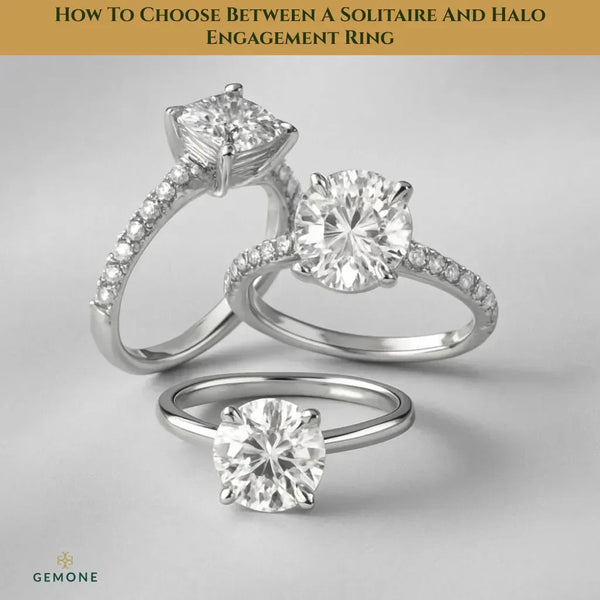 Solitaire Diamond Ring And Halo Engagement Ring