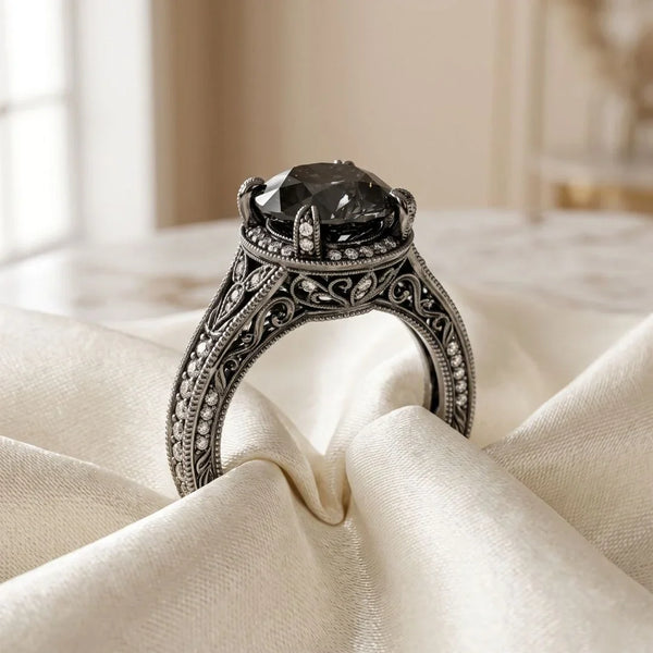 Black Diamond Engagement Ring