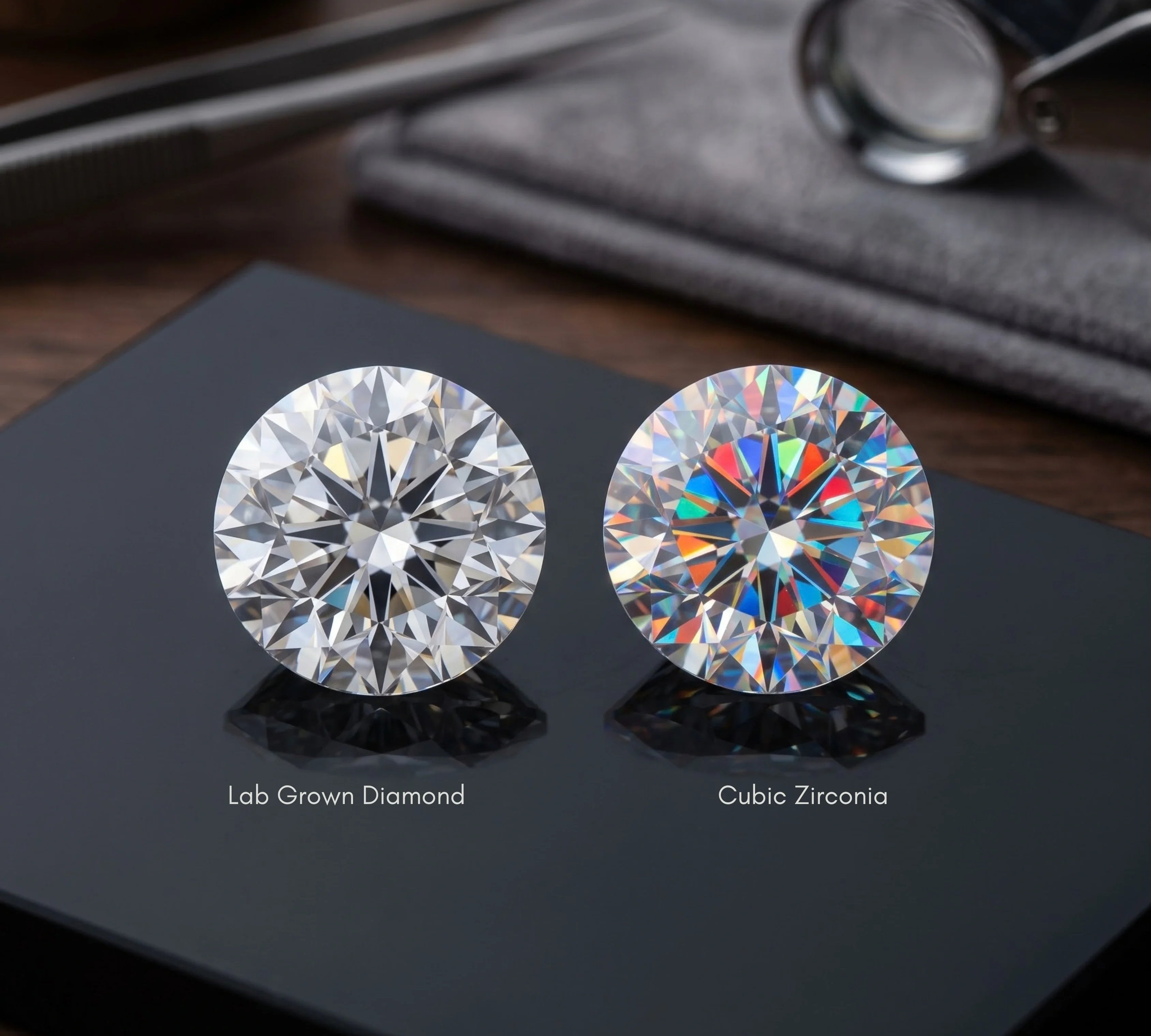 Lab Grown Diamond vs Cubic Zirconia - Comparision