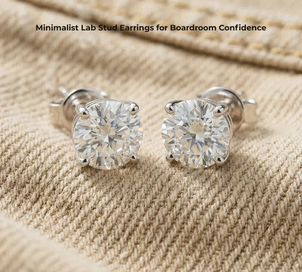 Minimalist Lab Diamond Stud Earrings For Boardroom Confidence