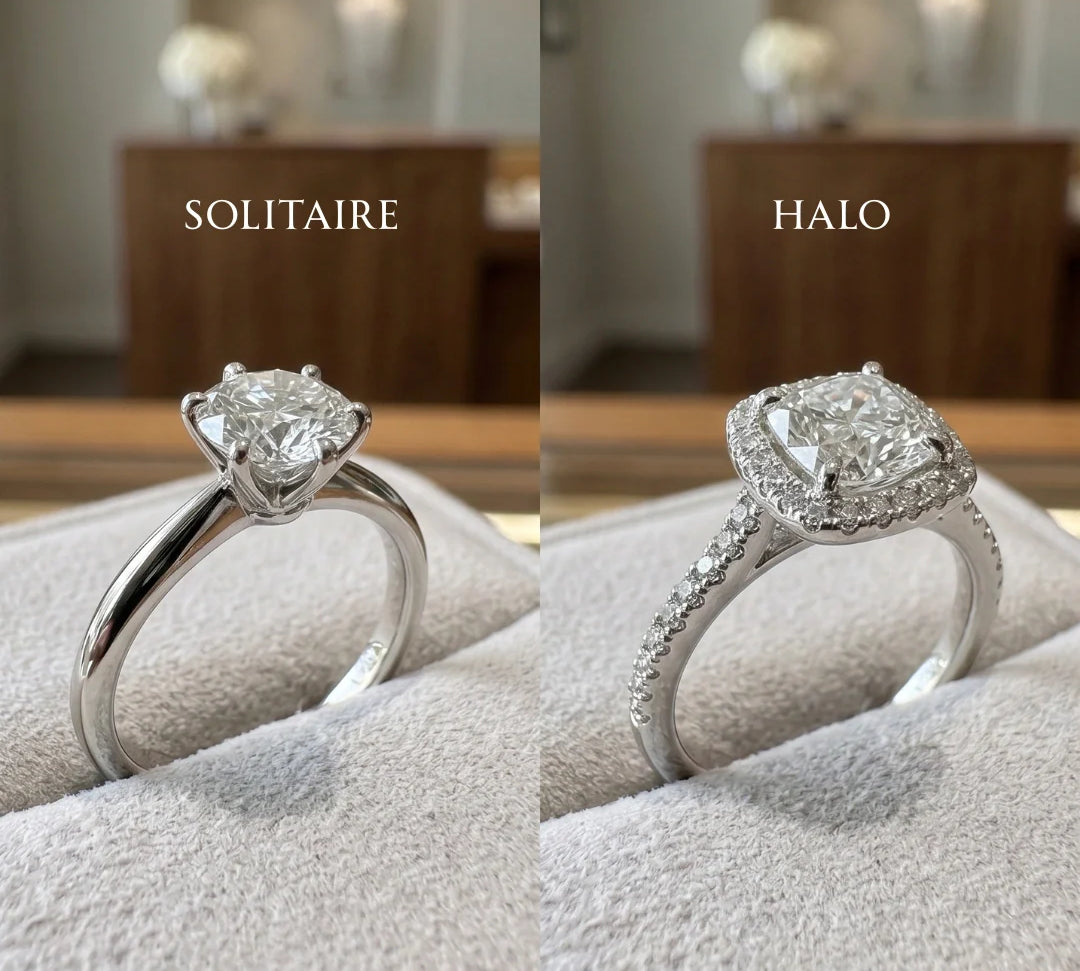 Solitaire vs Halo Engagement Rings