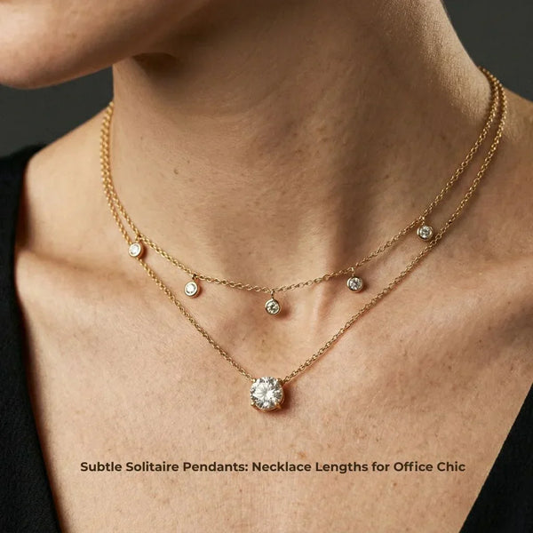 Subtle Solitaire Pendants: Necklace Lengths For Office Chic