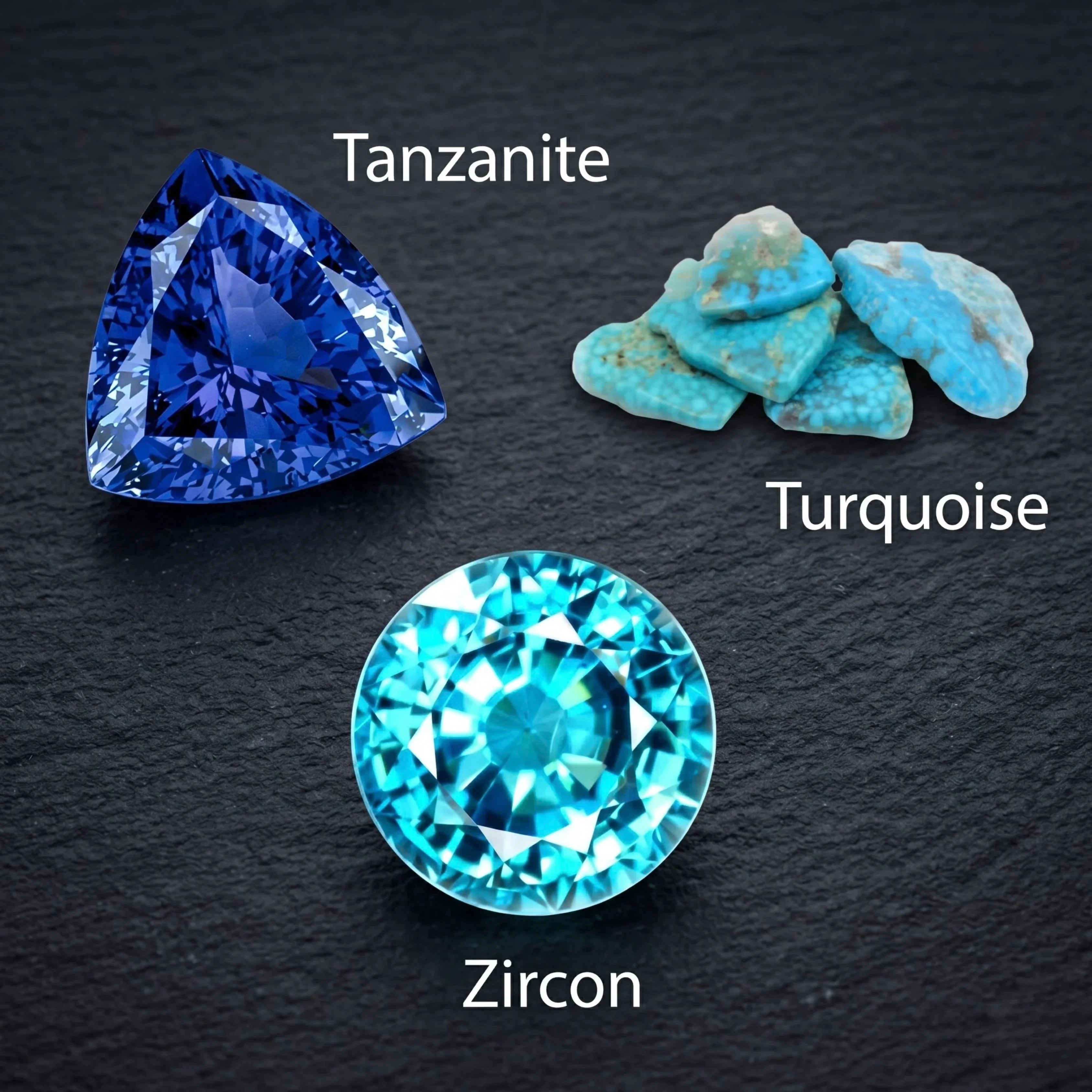 What Is the Gemstone for December: Turquoise, Tanzanite and Zircon