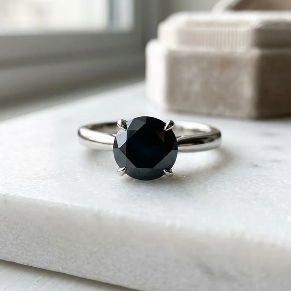 Black Diamond Engagement Ring