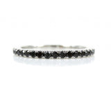 0.65 Ct Round Cut Prong Setting Black Diamond Eternity Ring In Yellow Gold