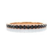 0.65 Ct Round Cut Prong Setting Black Diamond Eternity Ring In Yellow Gold Black Diamond Wedding Rings