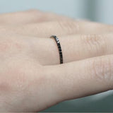 0.53 Ct Round Cut Channel Setting Black Diamond Full Eternity Ring