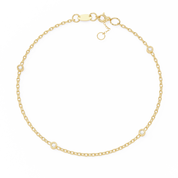 0.07 Carat Round Shape Diamond Bracelet In Yellow Gold 18K Yellow Gold Natural Diamond