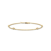 0.07 Carat Bezel Set Diamond Station Bracelet in Yellow Gold 18K Yellow Gold Natural Diamond