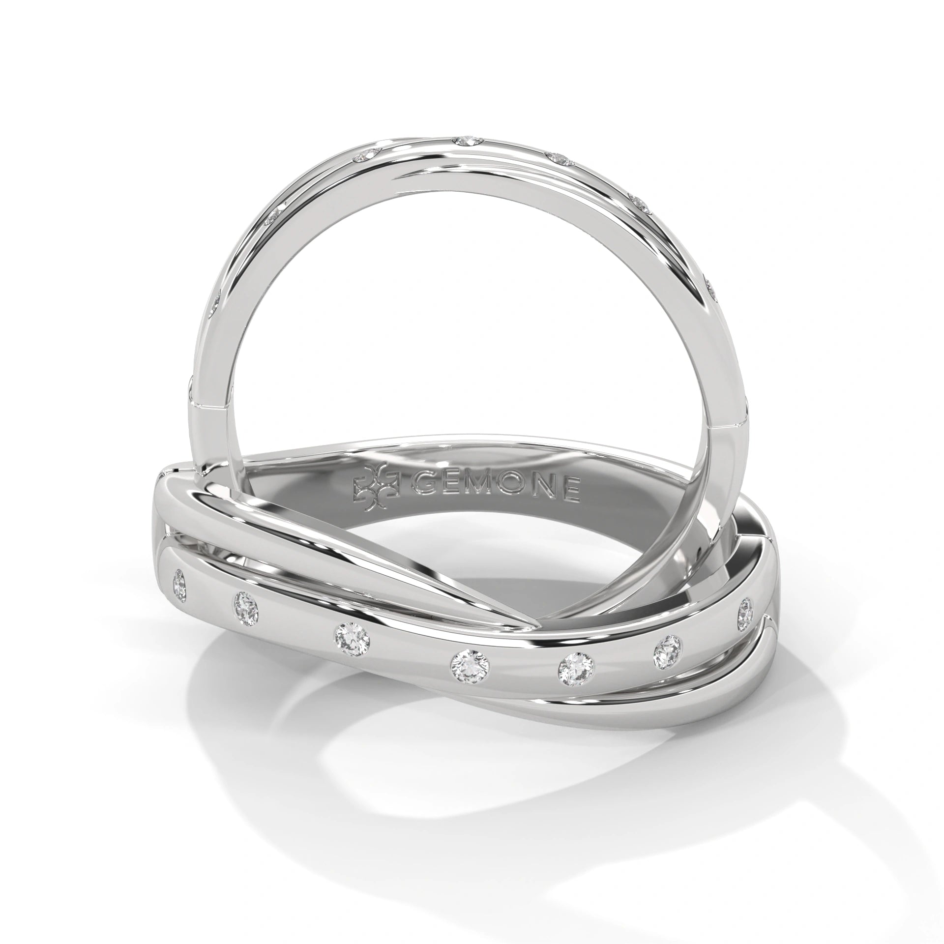 0.07 Ct Lab Diamond Men's Ring White Gold Couple Ring