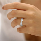 0.04 Ct Lab Diamond Women's Couple Band Set White Gold