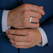 0.07 Ct Lab Diamond Men's Ring White Gold Couple Ring
