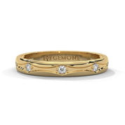 0.08 Ct Lab Diamond Contour Wedding Band Rose Gold 18K Yellow Gold Natural Diamond