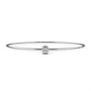0.11 Carat Bezel Set Diamond Bangle Bracelet in Gold 950 Platinum Natural Diamond
