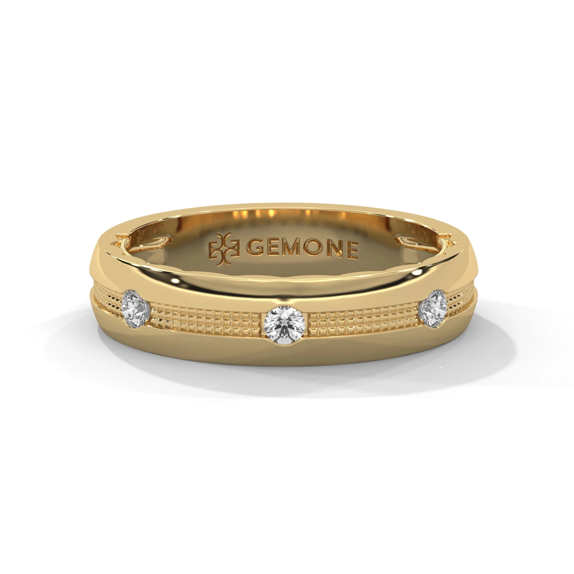 0.12 Ct Lab Diamond Wedding Band Yellow Gold 18K Yellow Gold Natural Diamond