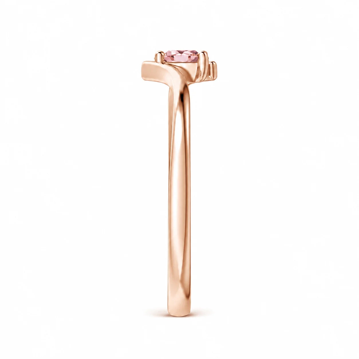 0.21 Carat Pink Pear Bypass Ring