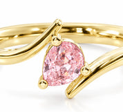 0.21 Carat Pink Pear Bypass Ring