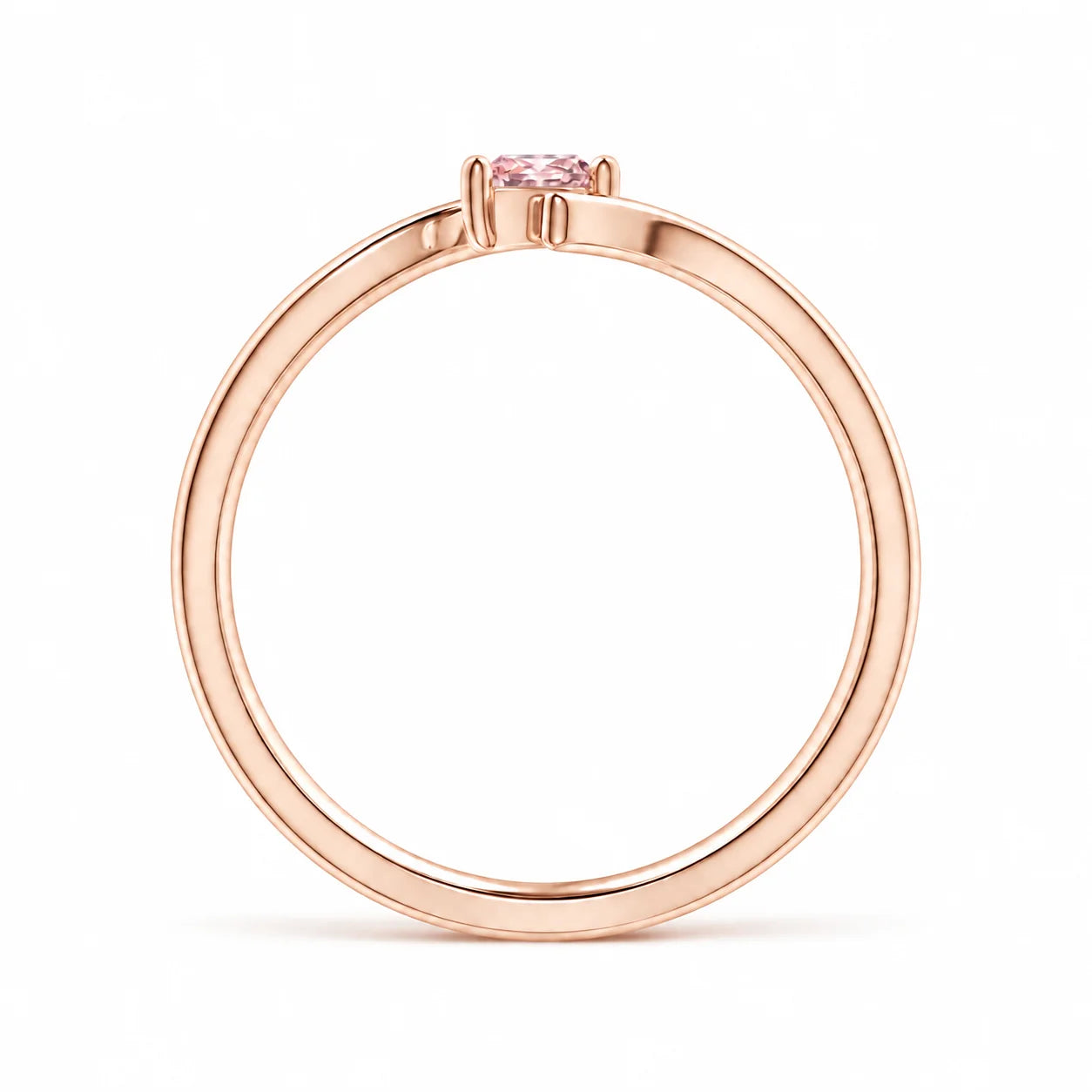 0.21 Carat Pink Pear Bypass Ring
