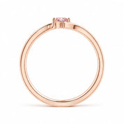 0.21 Carat Pink Pear Bypass Ring