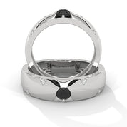 0.31 Carat Men's Black and White Diamond Wedding Band