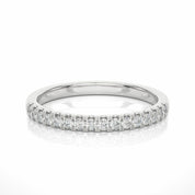 0.25 Ct Round Cut Prong Setting Diamond Half Eternity Wedding Band 950 Platinum Natural Diamond