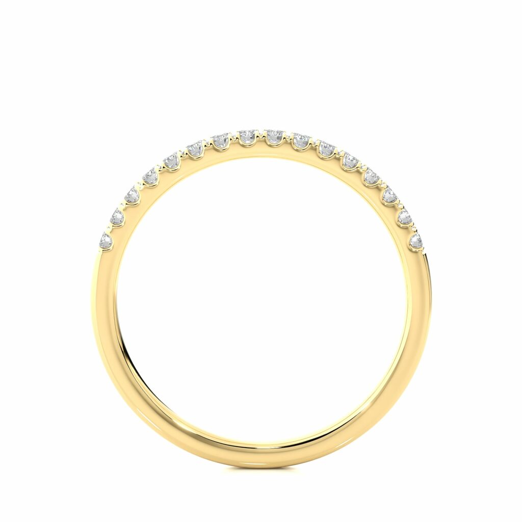 0.25 Ct Round Cut Prong Setting Diamond Half Eternity Wedding Band