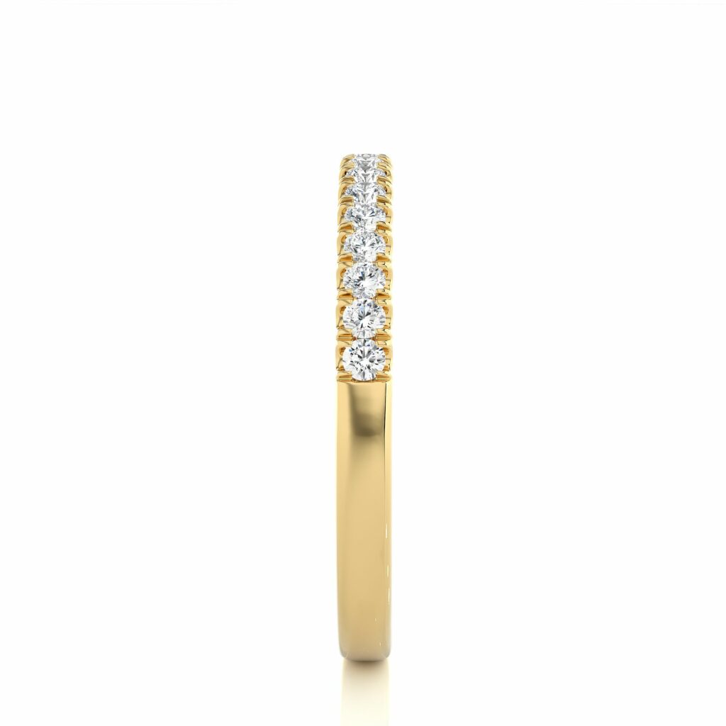 0.25 Ct Round Cut Prong Setting Diamond Half Eternity Wedding Band