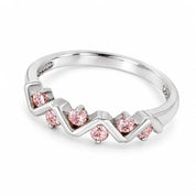 0.25 Carat Concertina Pink Diamond Wedding Ring 950 Platinum