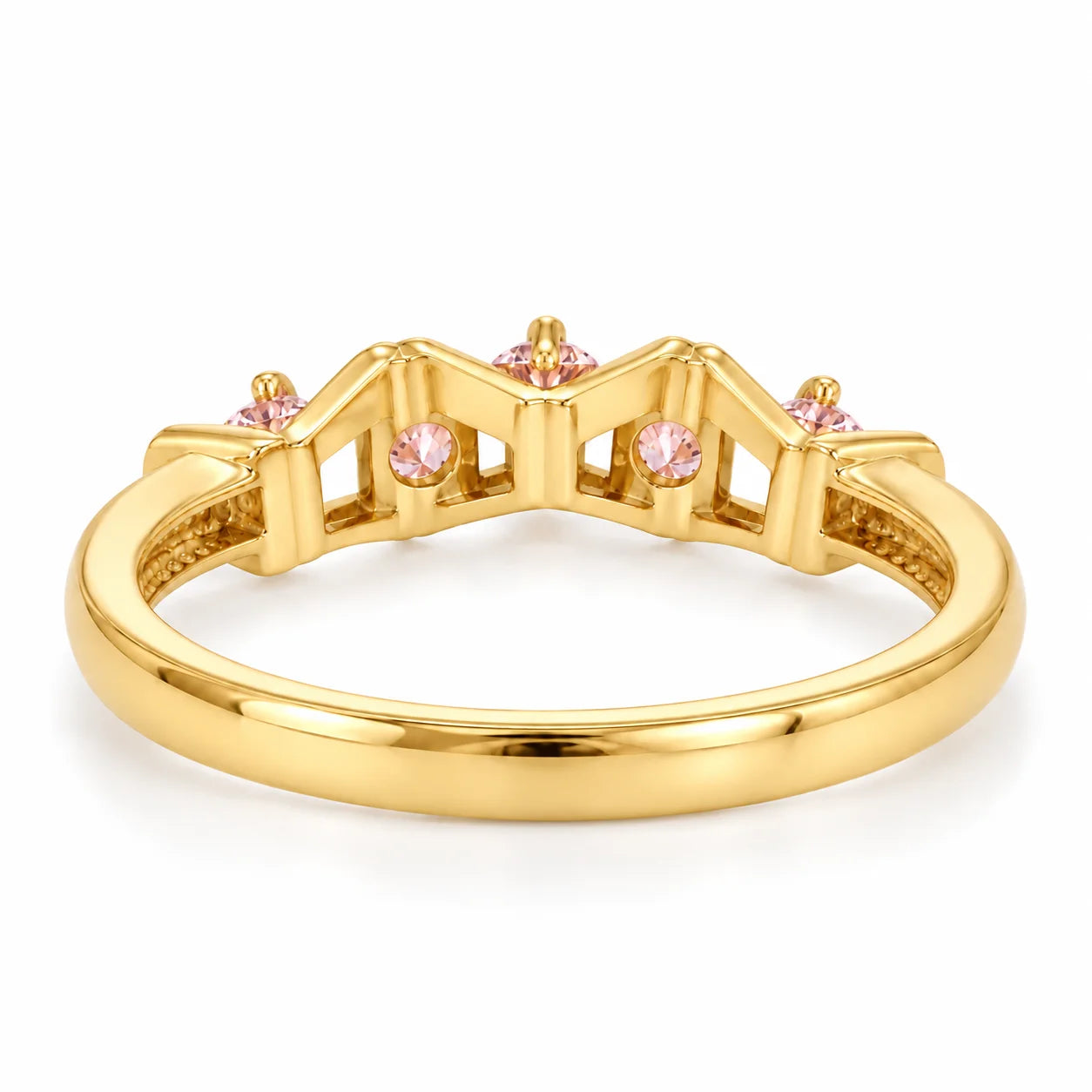 0.25 Carat Concertina Pink Diamond Wedding Ring