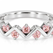 0.25 Carat Concertina Pink Diamond Wedding Ring