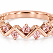 0.25 Carat Concertina Pink Diamond Wedding Ring