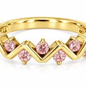 0.25 Carat Concertina Pink Diamond Wedding Ring