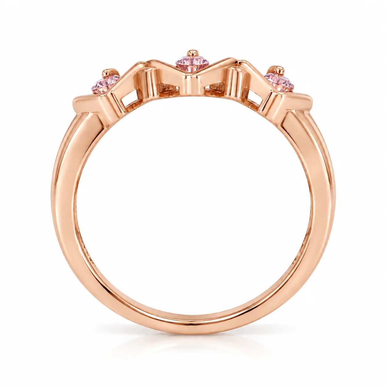 0.25 Carat Concertina Pink Diamond Wedding Ring