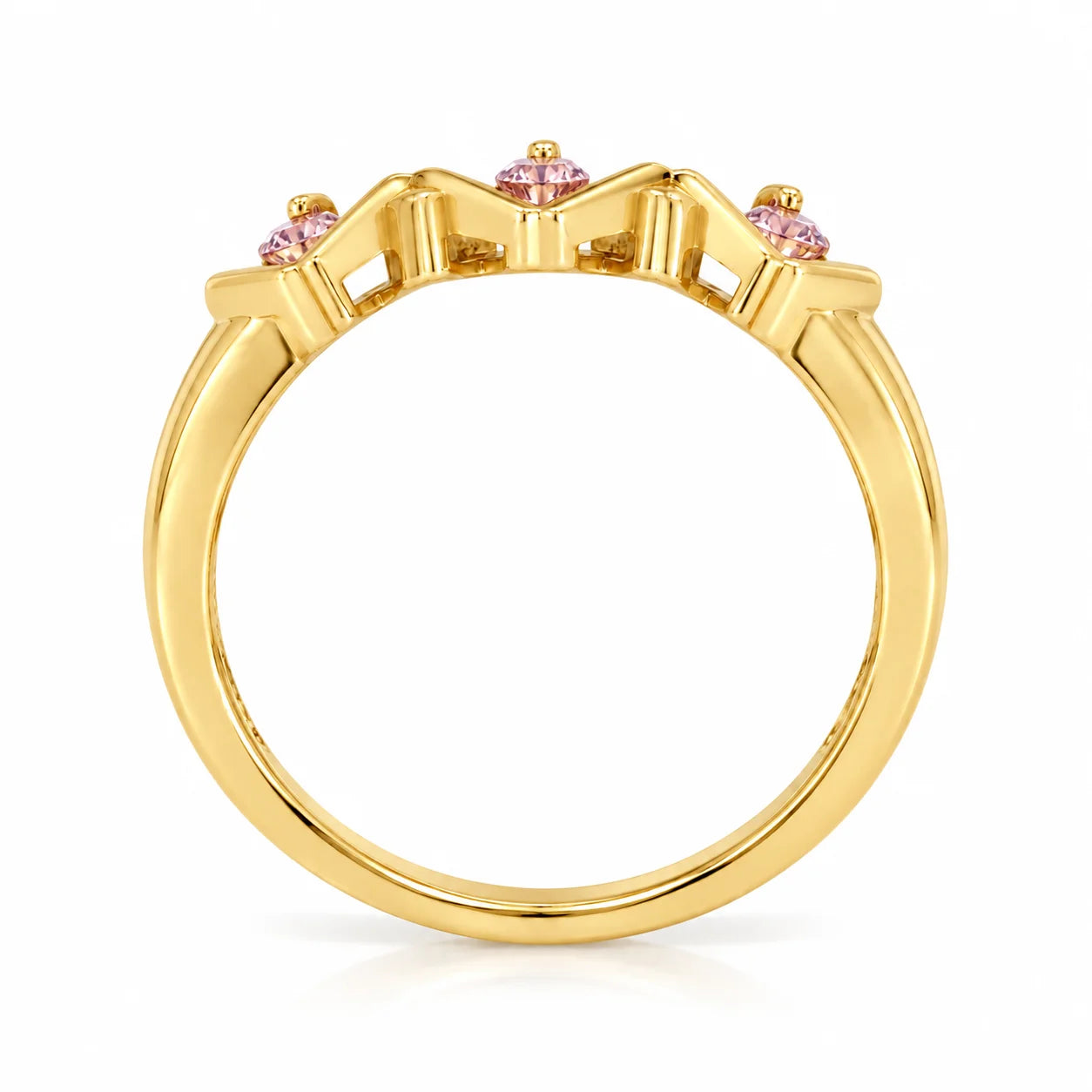 0.25 Carat Concertina Pink Diamond Wedding Ring