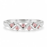 0.25 Carat Concertina Pink Diamond Wedding Ring