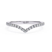 0.25 Carat Round Cut Curved Diamond Wedding Band In Yellow Gold 950 Platinum Natural Diamond