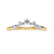 0.25 Carat Round Shape Curved Diamond Wedding Band In Rose Gold 18K Yellow Gold Natural Diamond